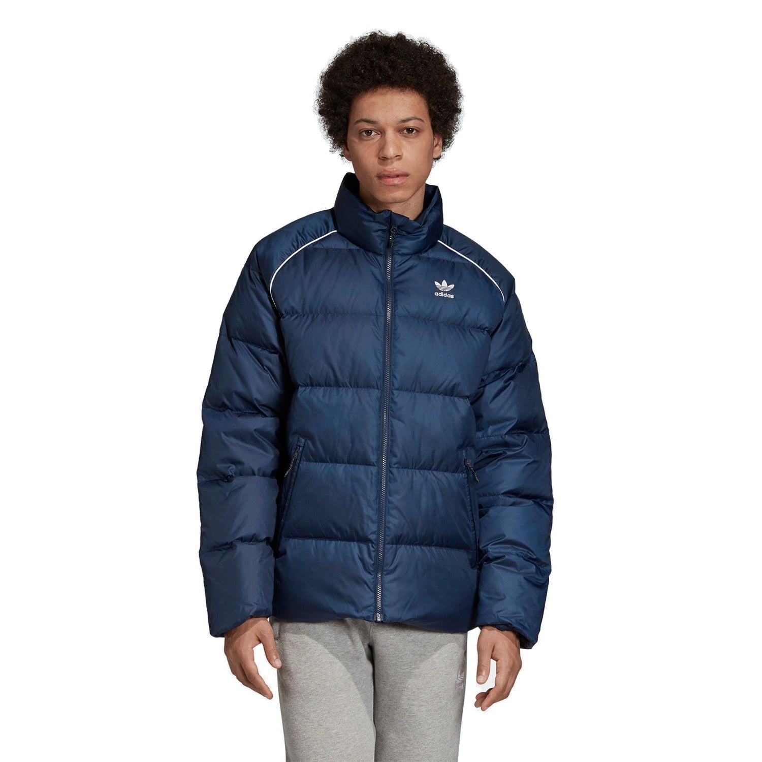 adidas Originals Down Puffer Trefoil Jacket - Navy - ViaductClothing - -