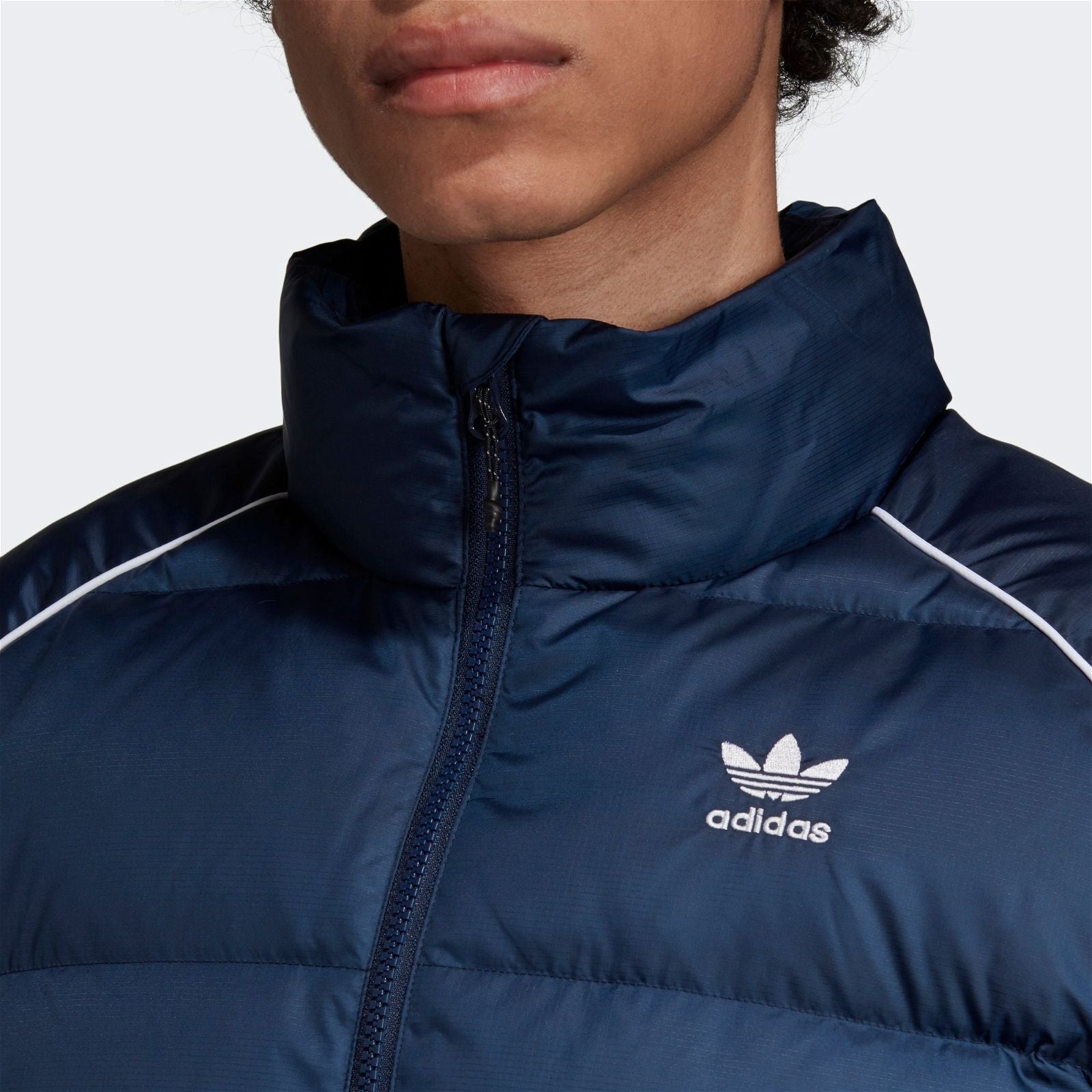adidas Originals Down Puffer Trefoil Jacket - Navy - ViaductClothing - -