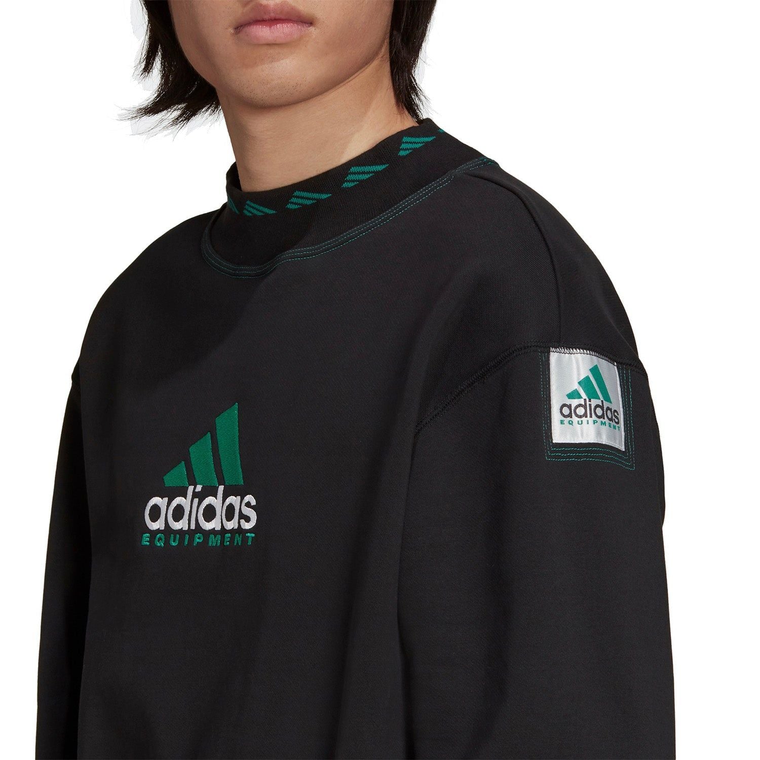 adidas Originals EQT 90s Archive Crewneck Sweatshirt - Black - ViaductClothing - -