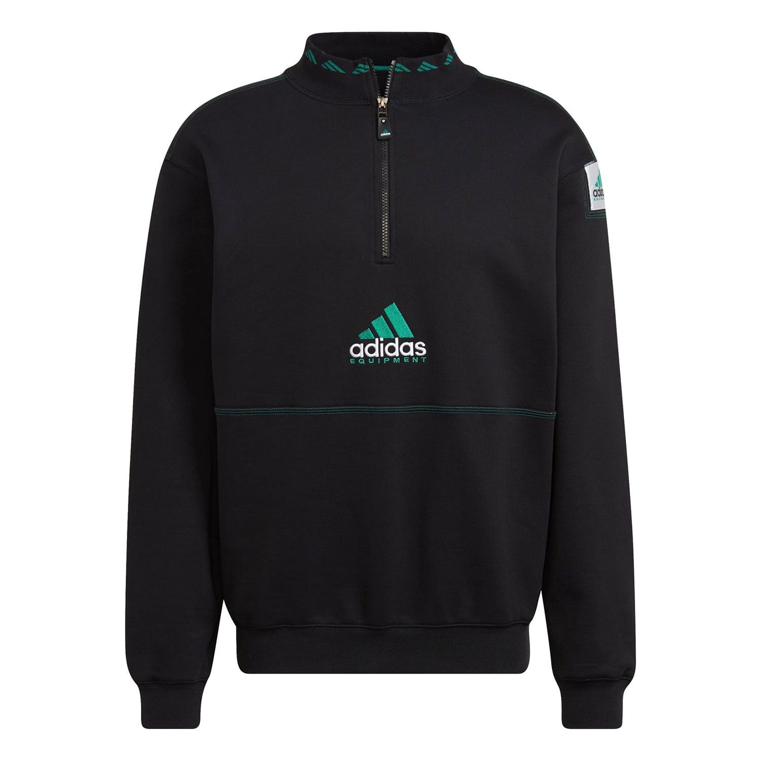 adidas Originals EQT Quarter-Zip Sweatshirt - Black - ViaductClothing - -