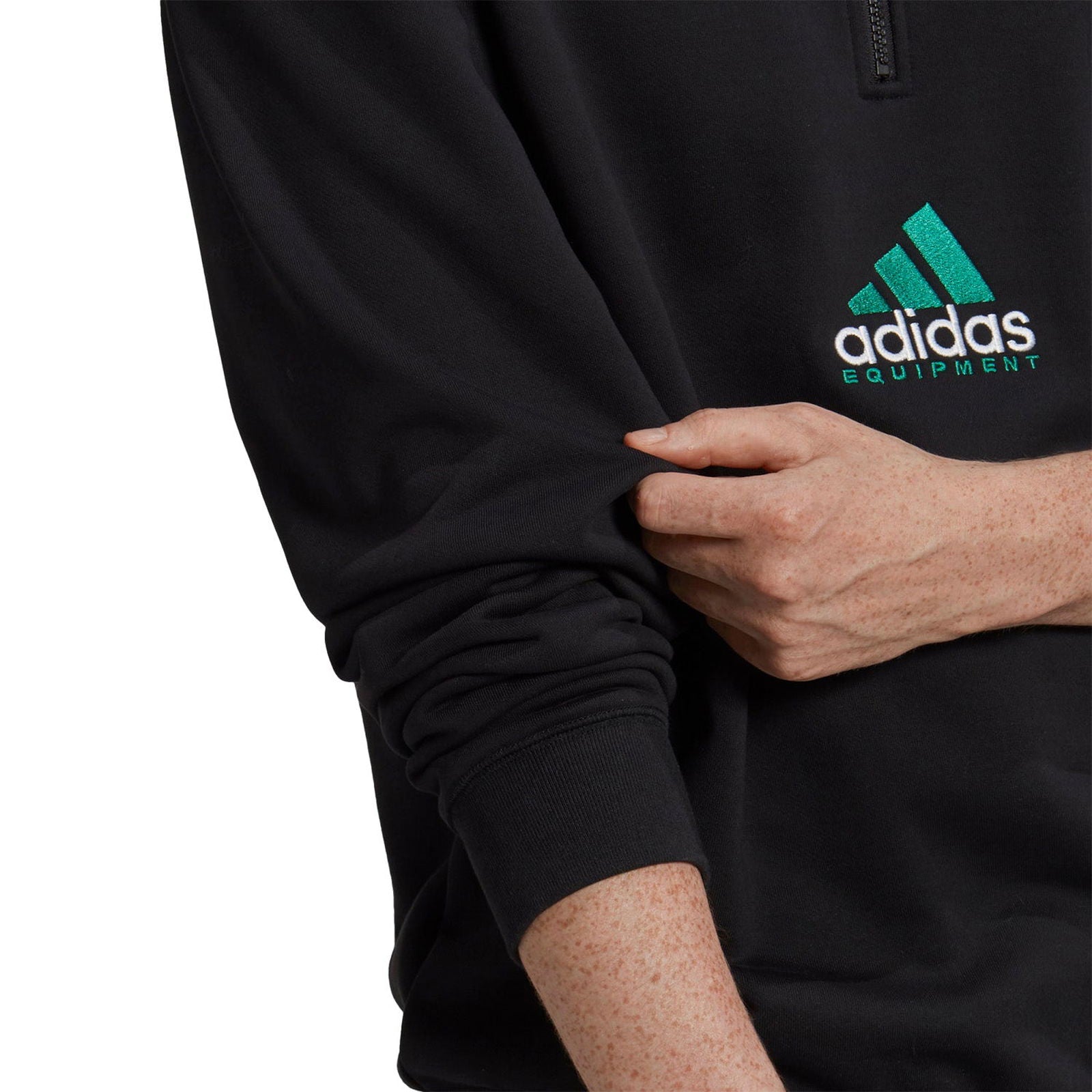 adidas Originals EQT Quarter-Zip Sweatshirt - Black - ViaductClothing - -