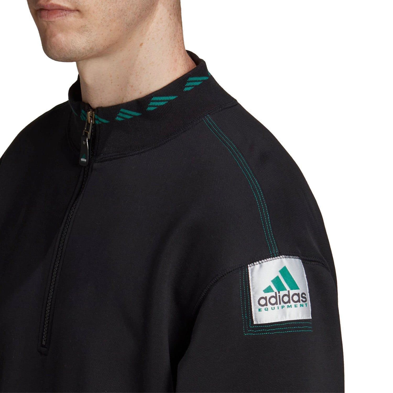 adidas Originals EQT Quarter-Zip Sweatshirt - Black - ViaductClothing - -