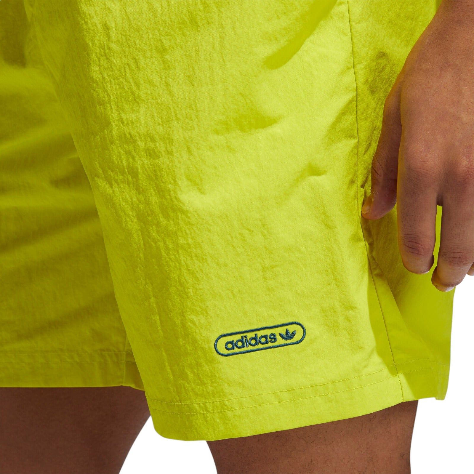 adidas Originals Emblem Woven Shorts - Acid Yellow - ViaductClothing - -
