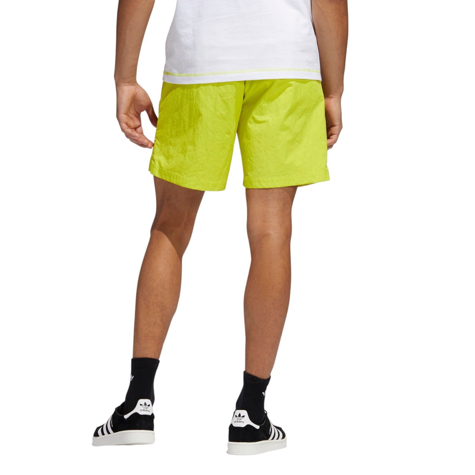 adidas Originals Emblem Woven Shorts - Acid Yellow - ViaductClothing - -