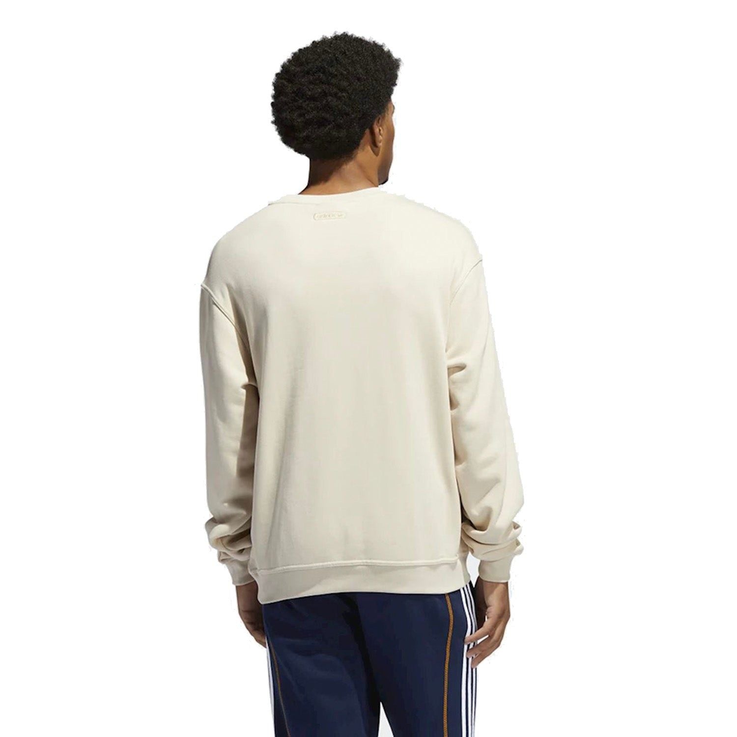 adidas Originals Embroidered Crew Sweatshirt - Beige - ViaductClothing - -