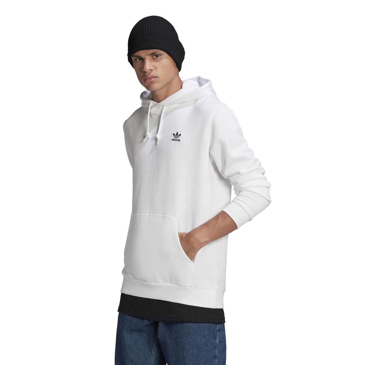 adidas Originals Essential Hoodie - White Black - ViaductClothing - -