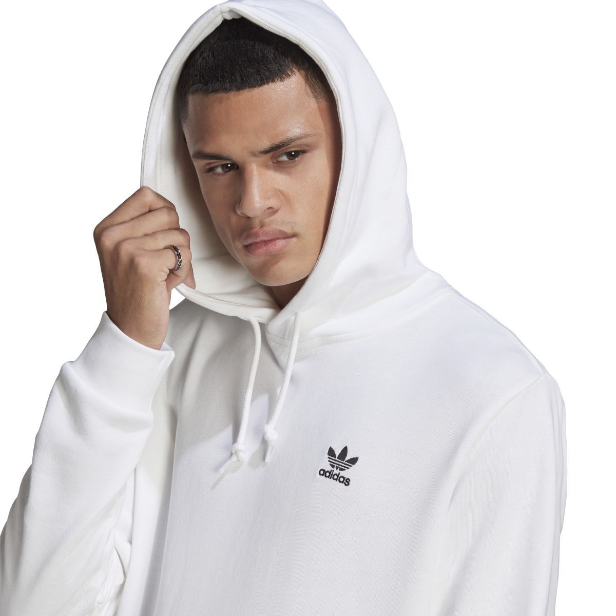 adidas Originals Essential Hoodie - White Black - ViaductClothing - -
