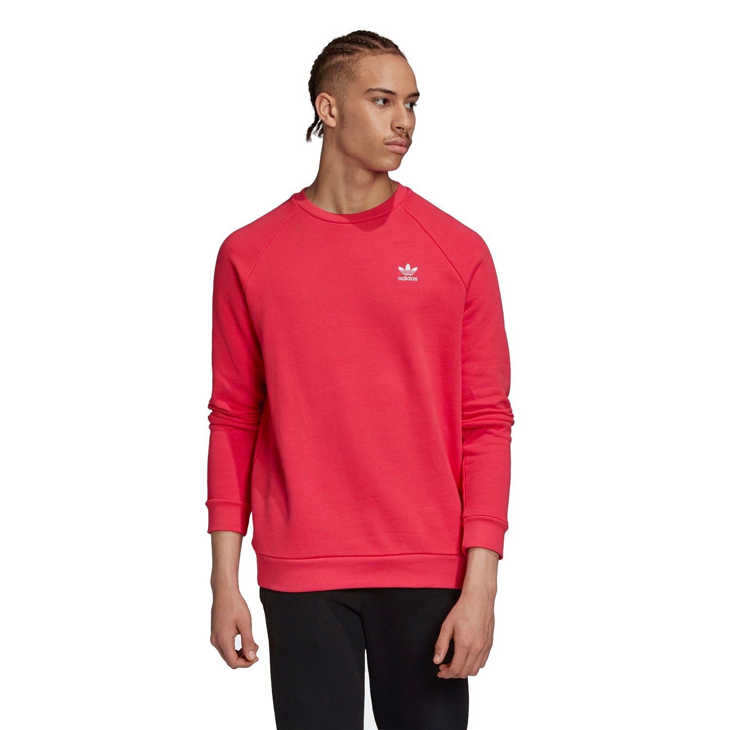 adidas Originals Essentials Crew Neck Sweatshirt - Power Pink - ViaductClothing - -