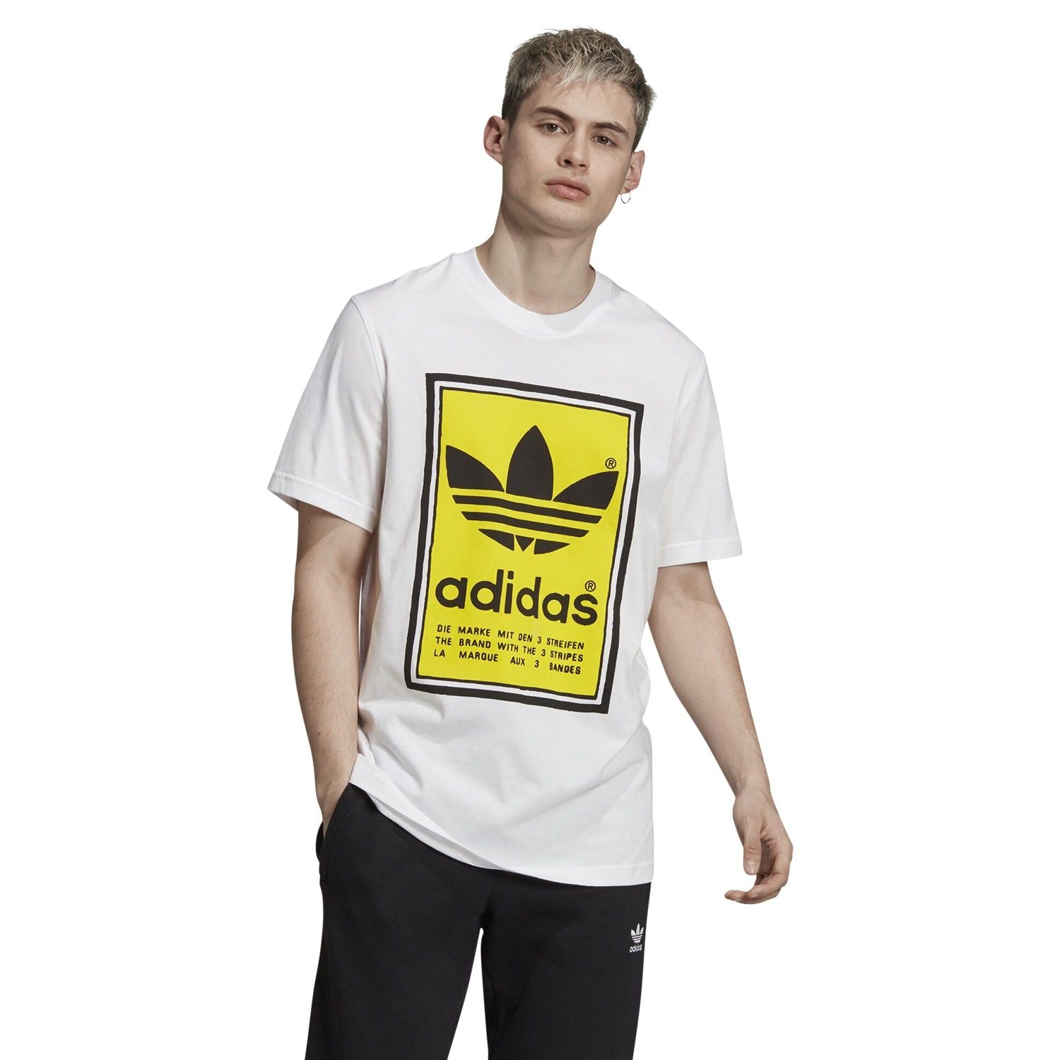 adidas Originals Filled Label T Shirt - White - ViaductClothing - -