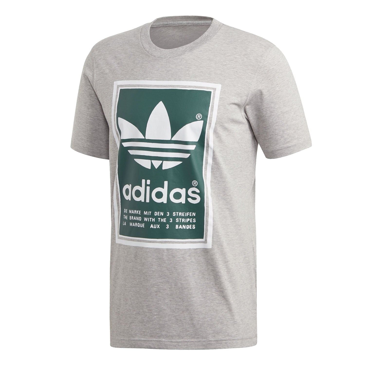 adidas Originals Filled Label Tee - Grey - ViaductClothing - -