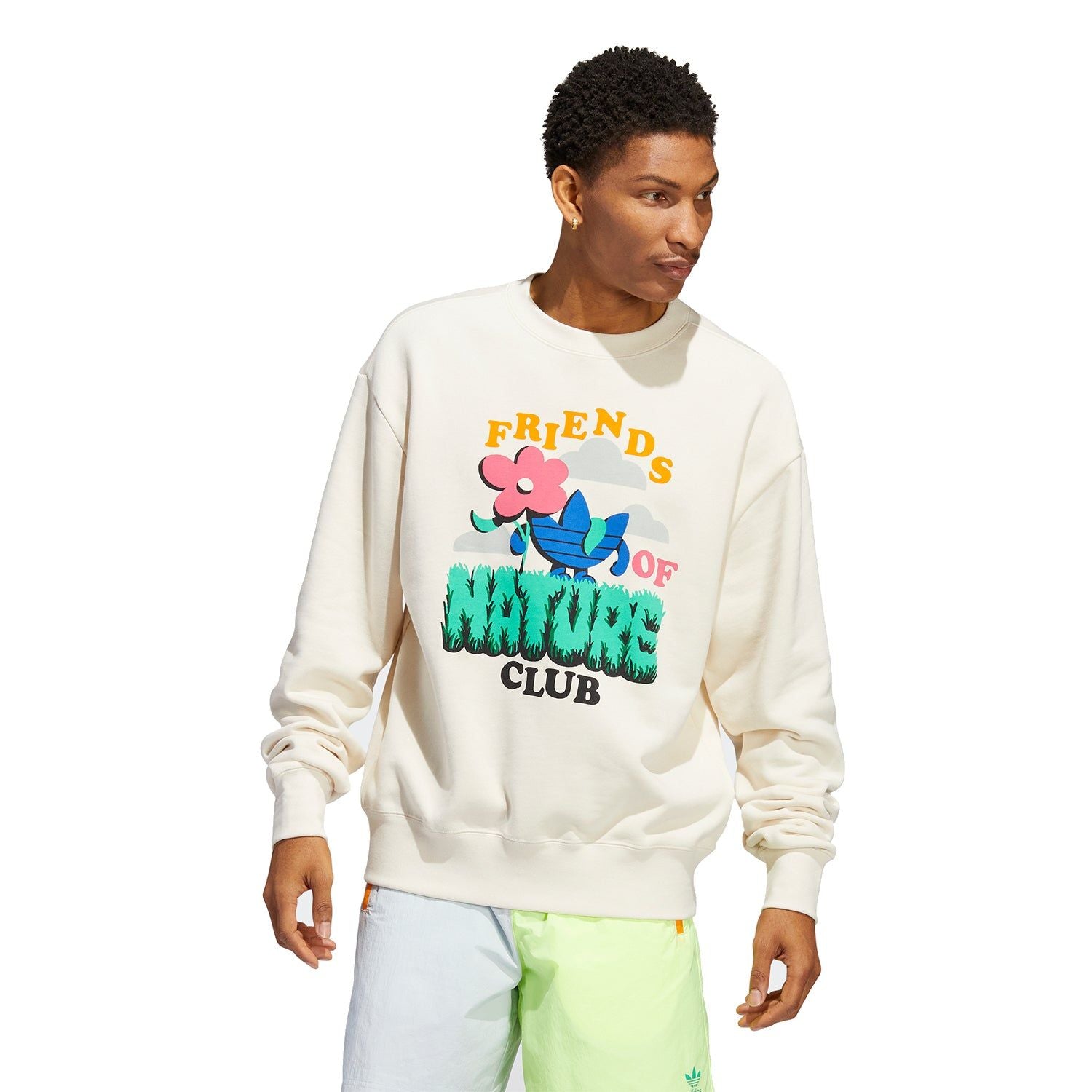 adidas Originals Friends of Nature Club Crewneck - White - ViaductClothing - -
