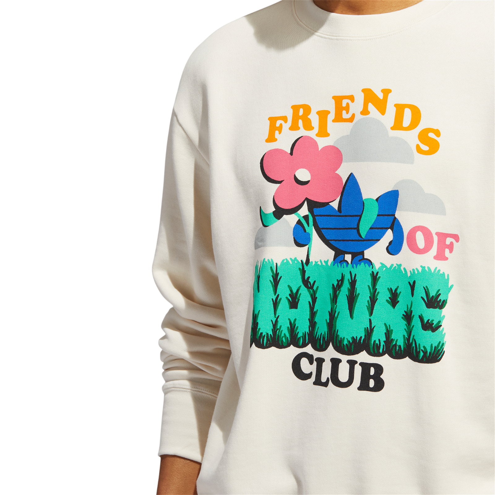 adidas Originals Friends of Nature Club Crewneck - White - ViaductClothing - -