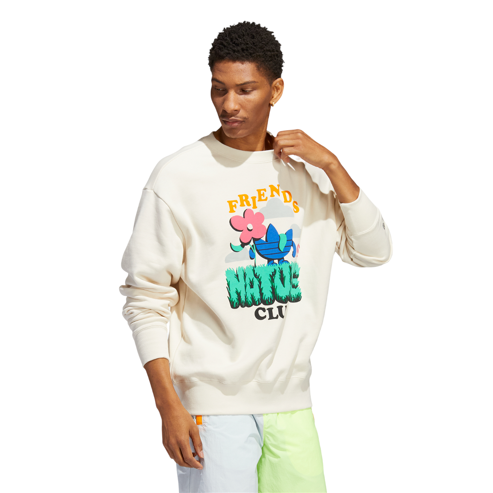 adidas Originals Friends of Nature Club Crewneck - White - ViaductClothing - -