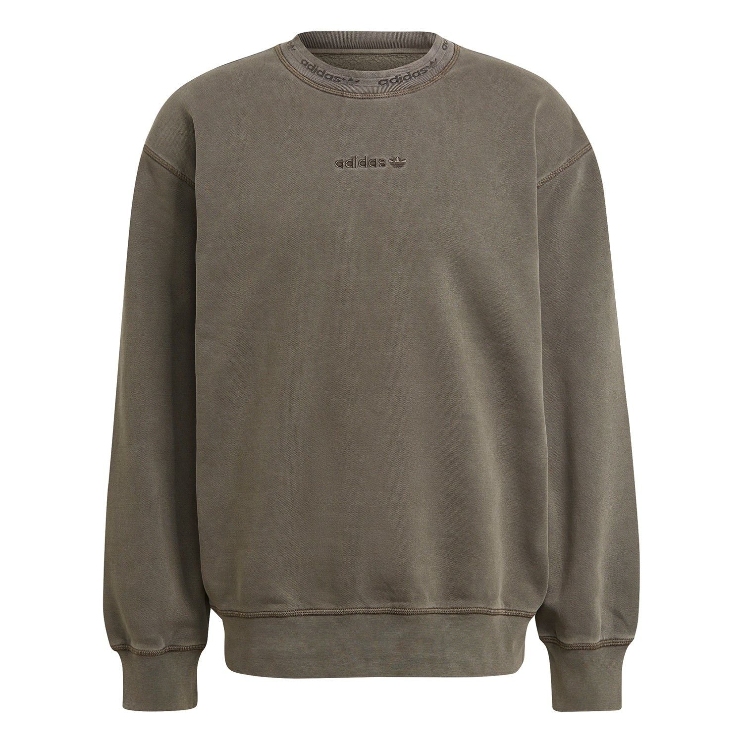 adidas Originals Garment Dye Crew Sweatshirt - Sweat Olive - ViaductClothing - -