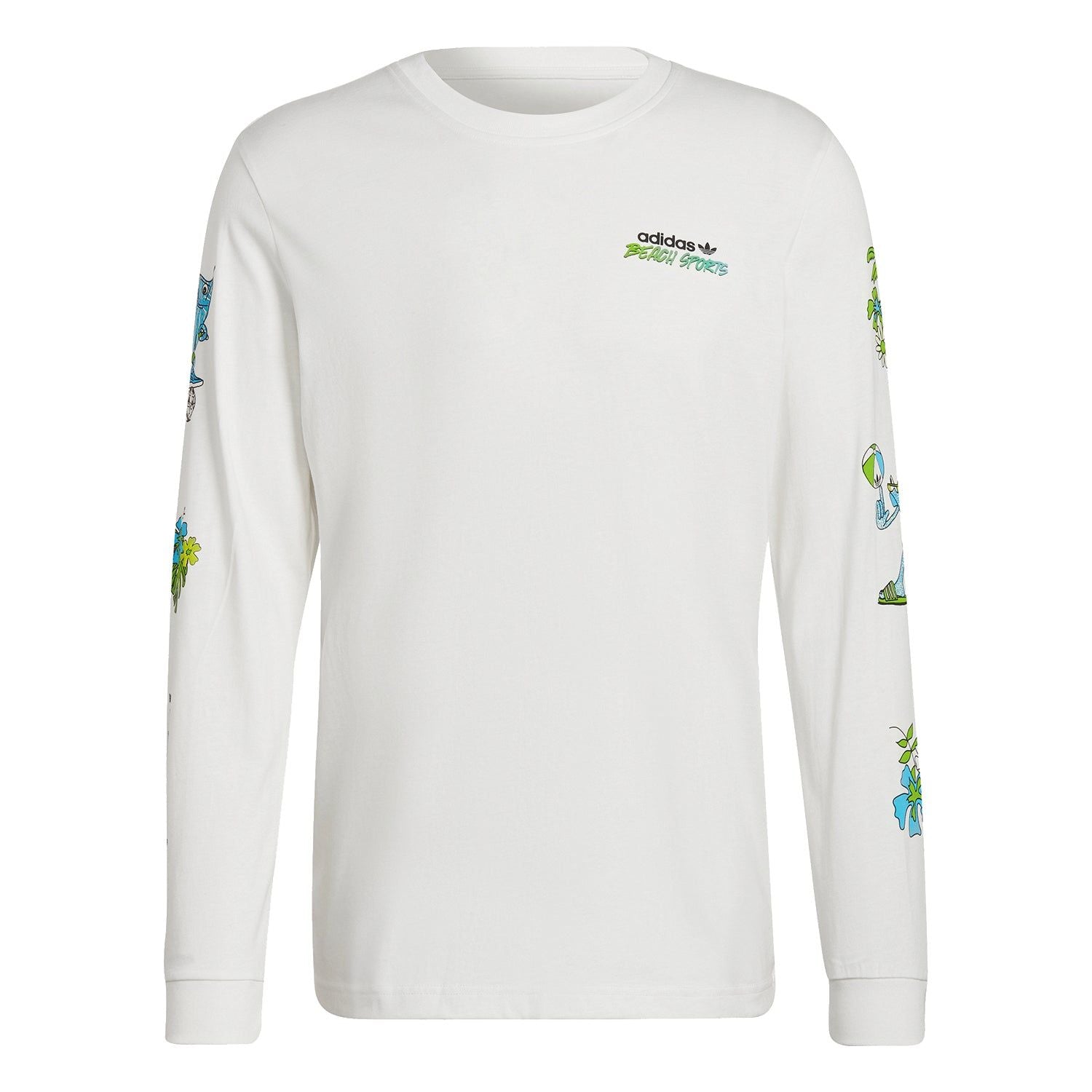 adidas Originals Graphic Stoked Fish Long Sleeve T-Shirt - White - ViaductClothing - -