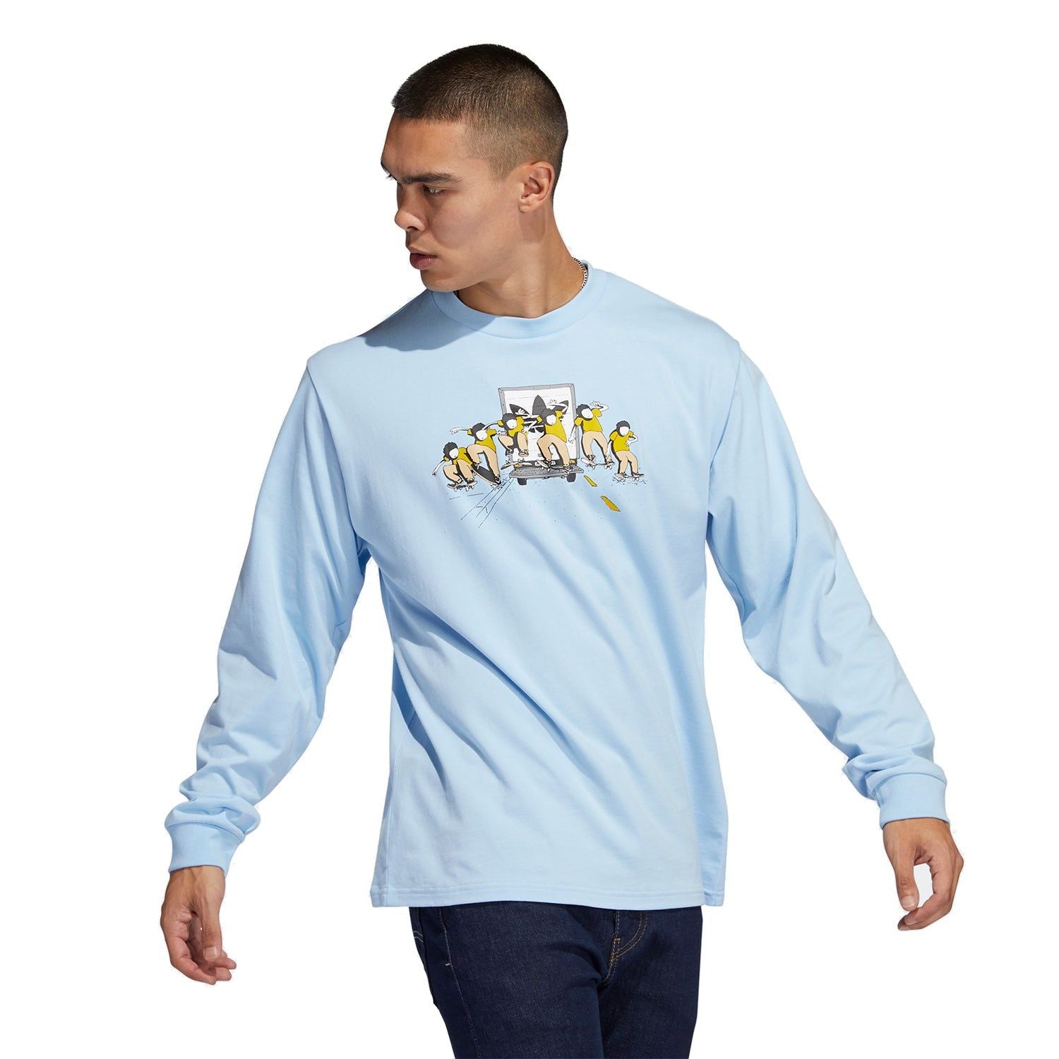 adidas Originals Henry Jones Truck Long Sleeve T-Shirt - Blue - ViaductClothing - -