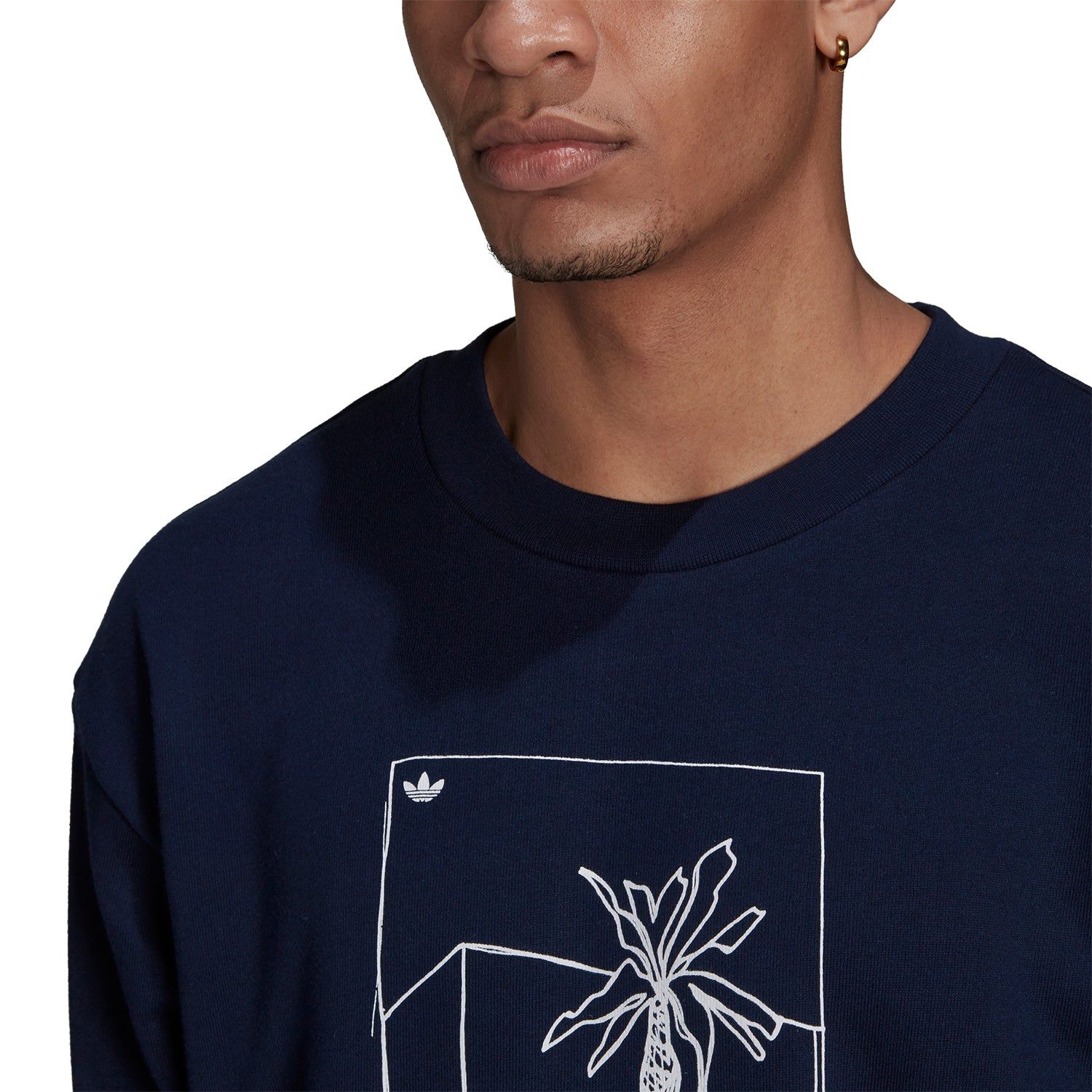 adidas Originals Linear Logo Crewneck - Navy - ViaductClothing - -