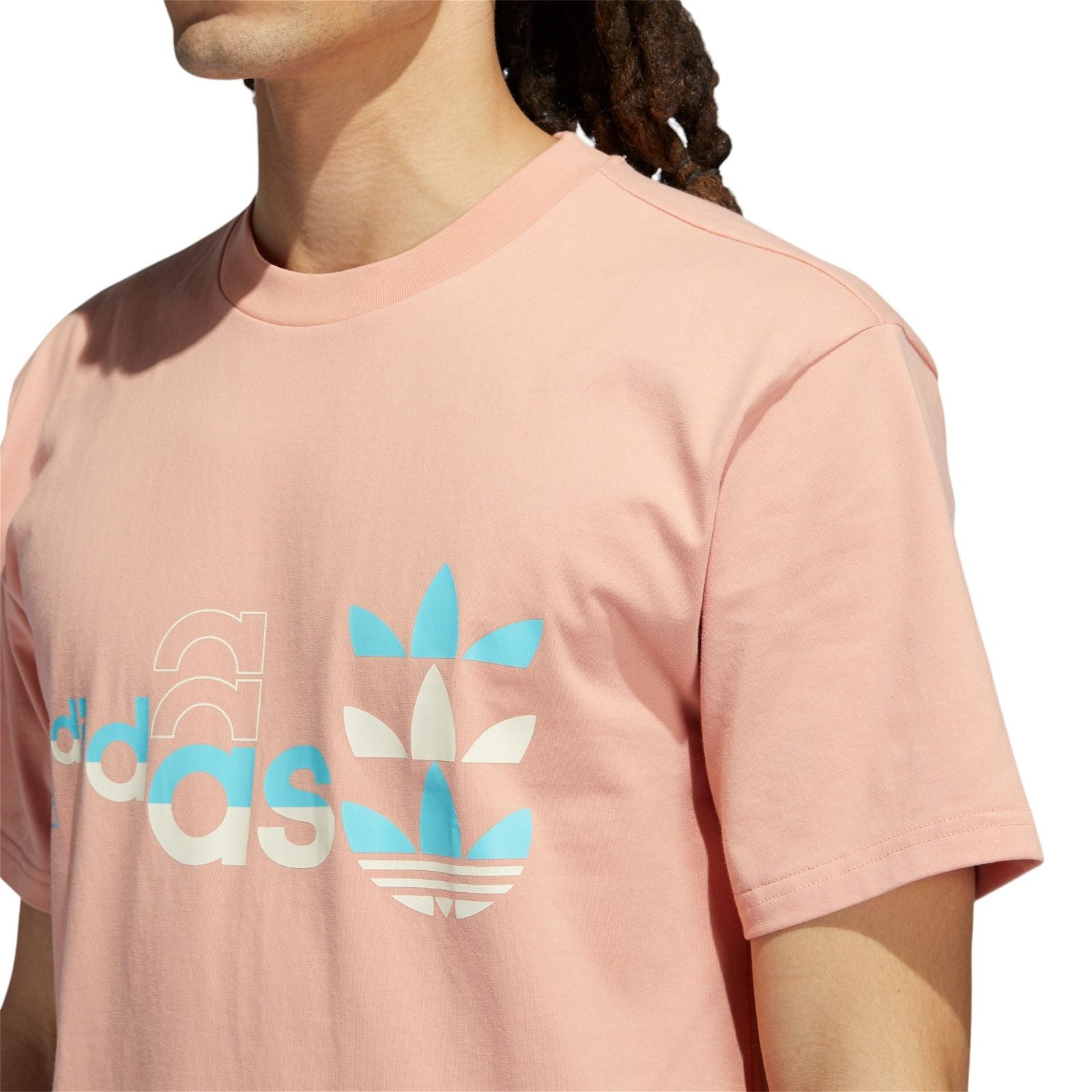 adidas Originals Logo Play Short Sleeve Tee - Ambient Blush Pink - ViaductClothing - -