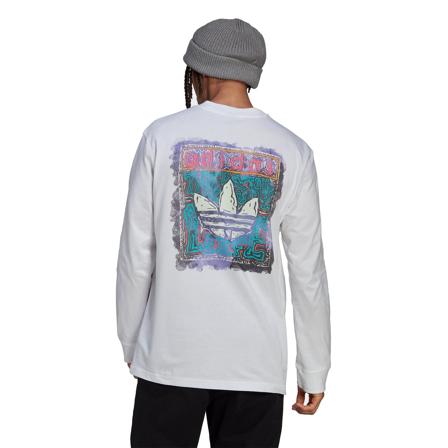adidas Originals Long Sleeve Graphic Tee - White - ViaductClothing - -