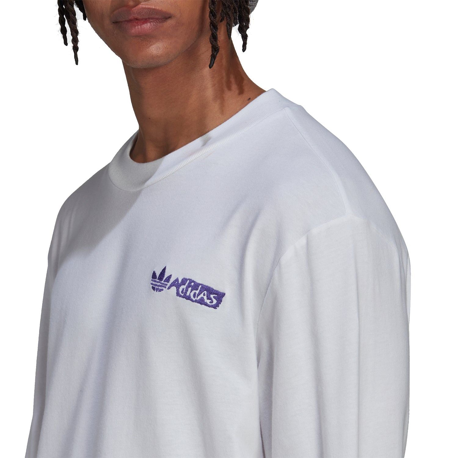 adidas Originals Long Sleeve Graphic Tee - White - ViaductClothing - -