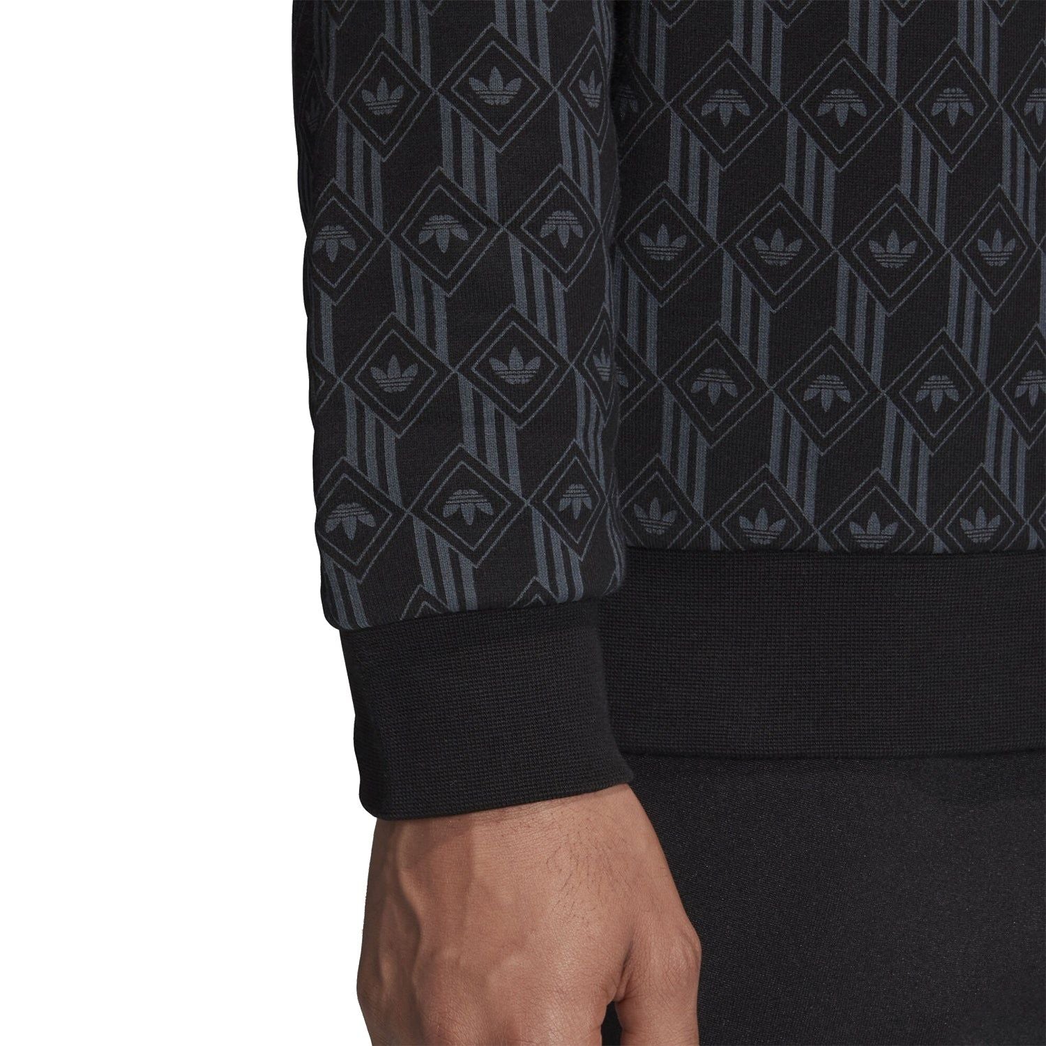 adidas Originals Monogram Crew Sweat - Black - ViaductClothing - -