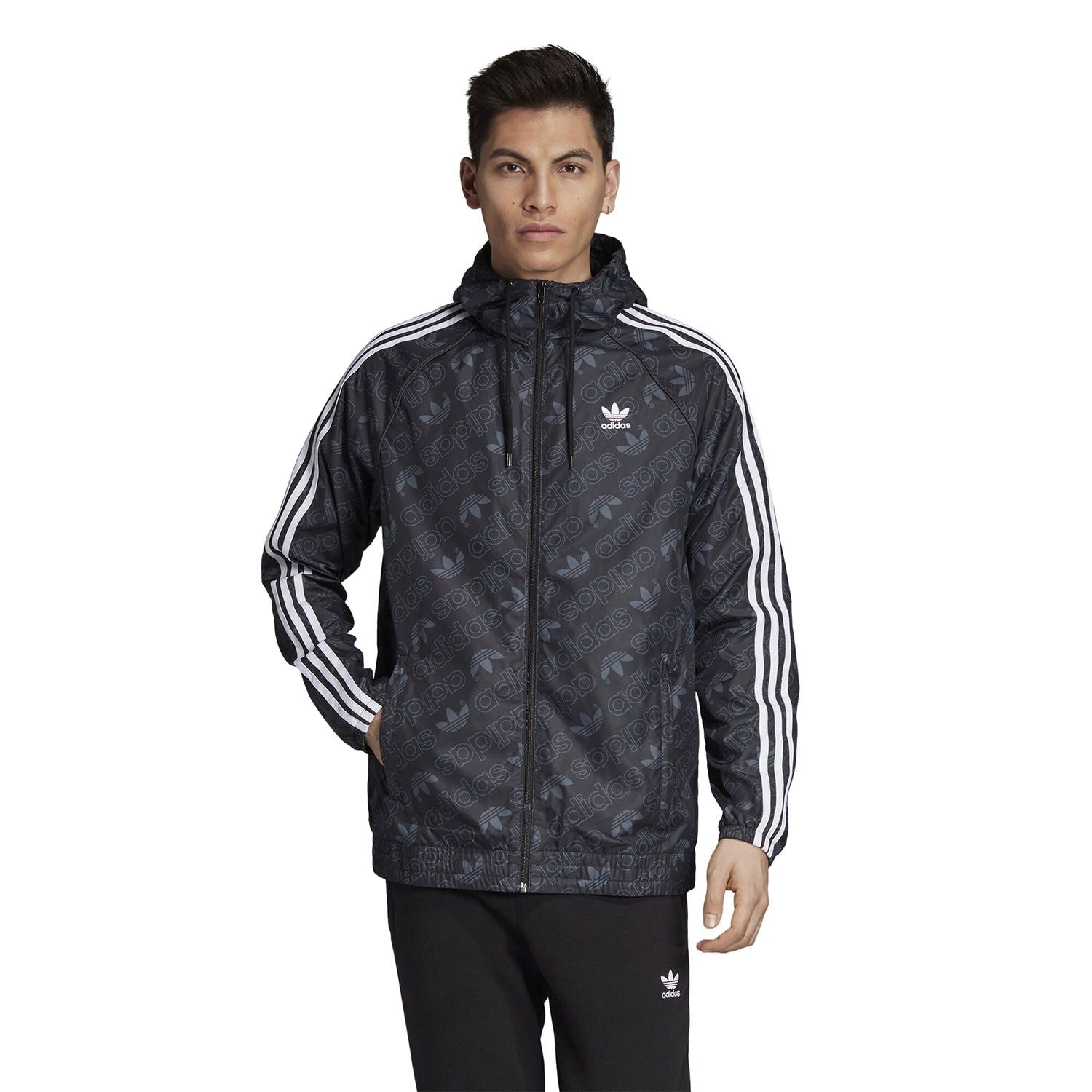 adidas Originals Monogram Windbreaker - Black - ViaductClothing - -