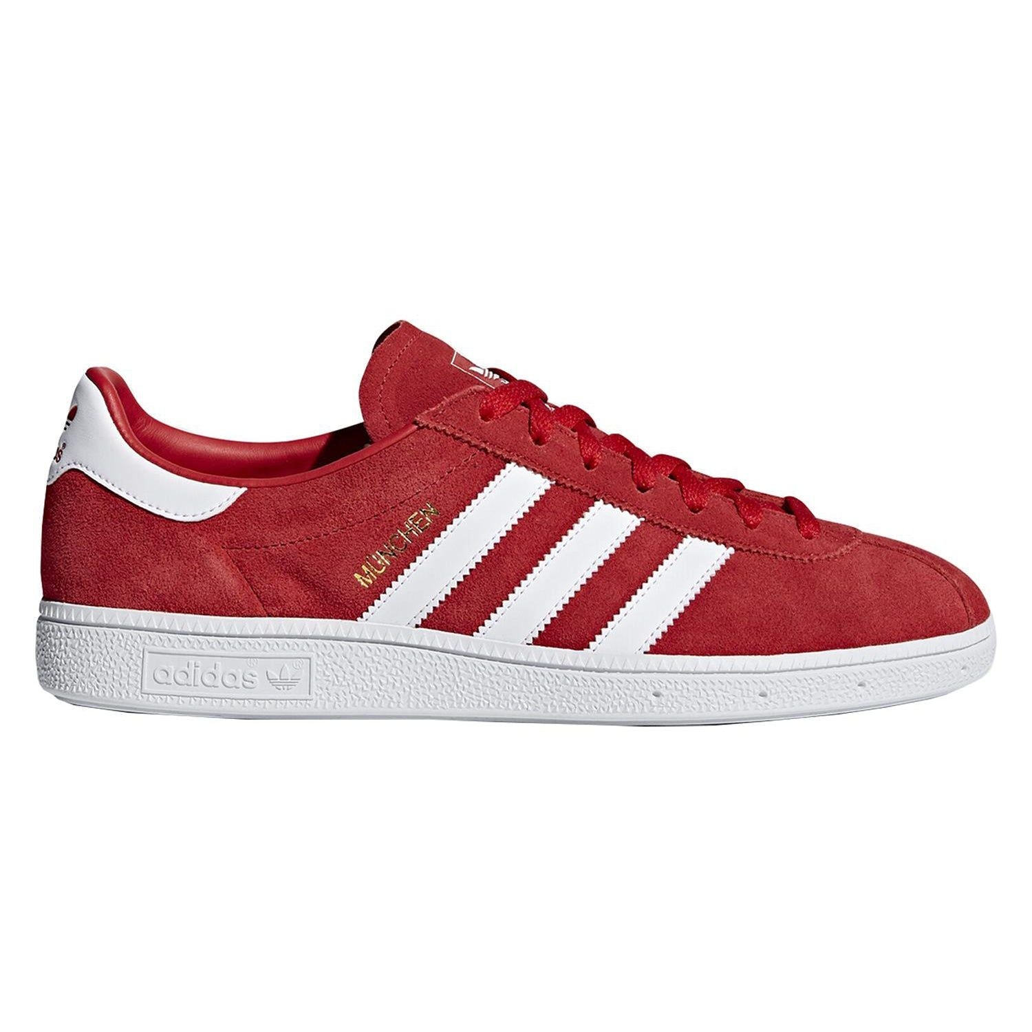 adidas Originals Munchen Trainers - Red - ViaductClothing - -