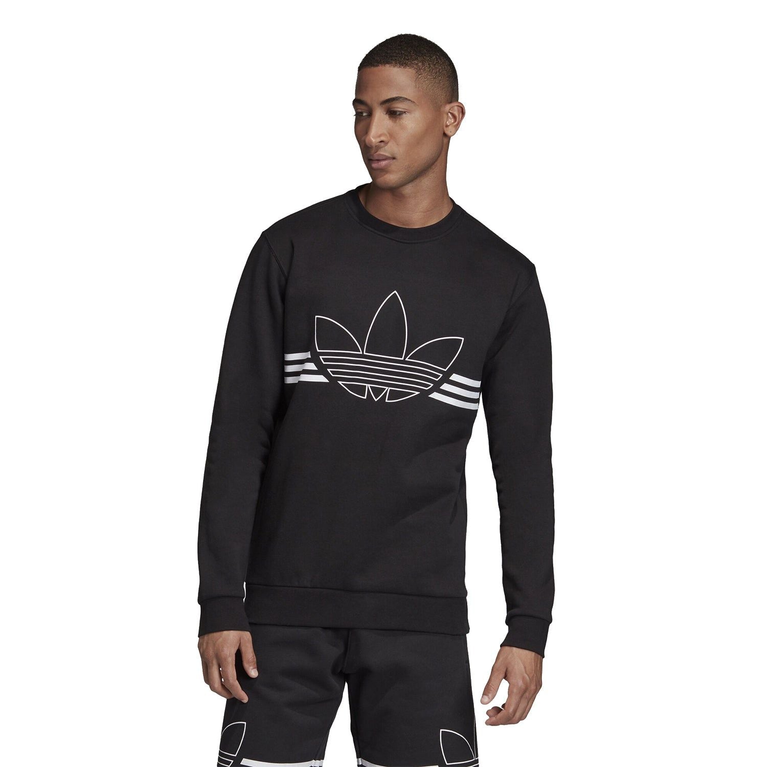 adidas Originals Outline Crew Sweat - Black - ViaductClothing - -