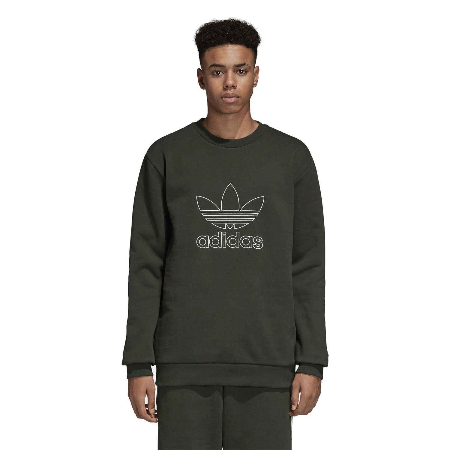 adidas Originals Outline Crew Sweat - Night Cargo - ViaductClothing - -
