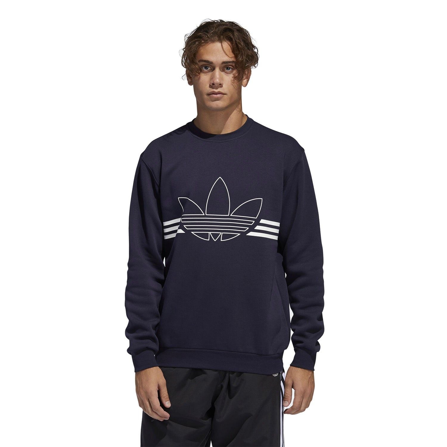 adidas Originals Outline Crewneck Sweatshirt - Navy - ViaductClothing - -