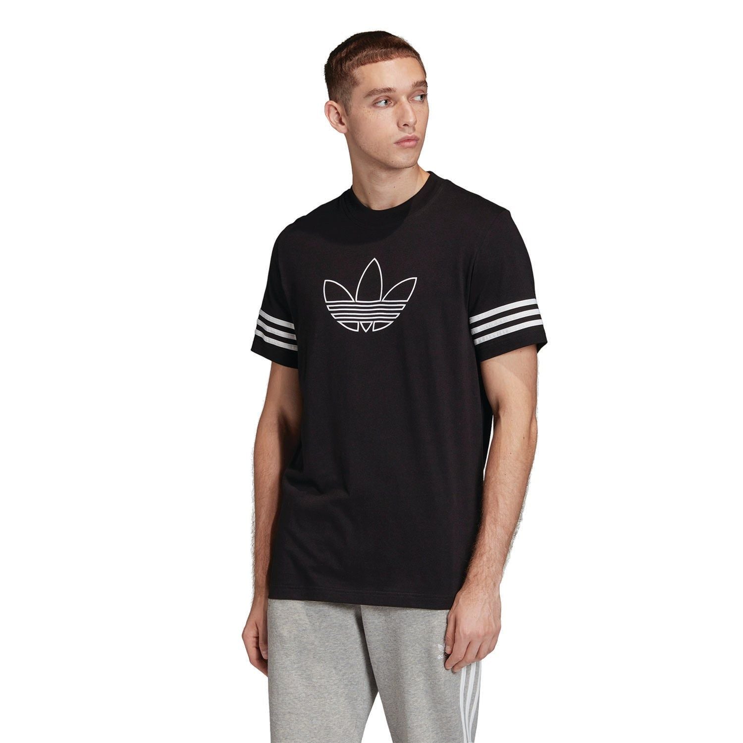 adidas Originals Outline T-Shirt - Black - ViaductClothing - -