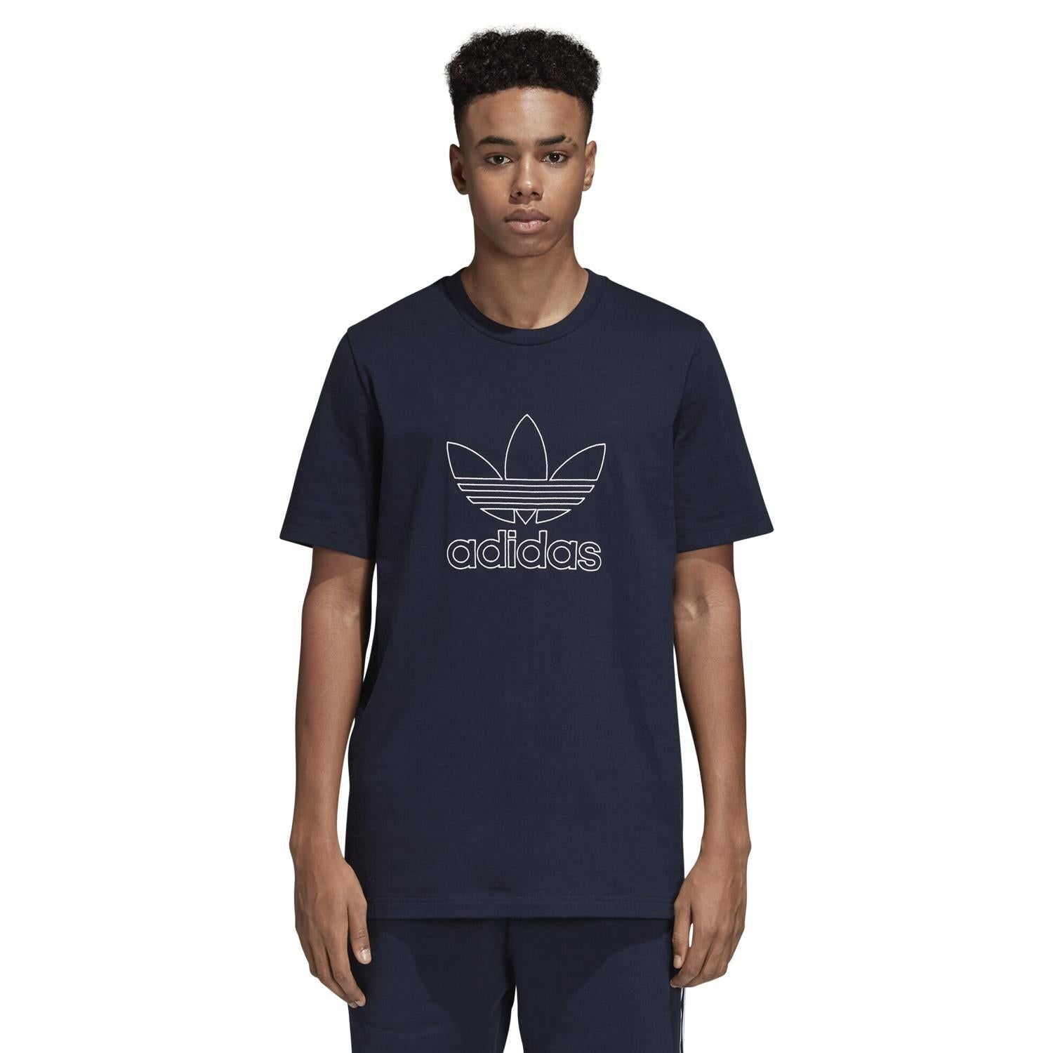 adidas Originals Outline T Shirt - Navy - ViaductClothing - -