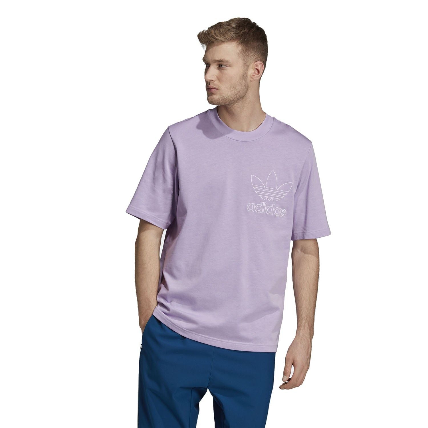 adidas Originals Outline T Shirt - Purple - ViaductClothing - -