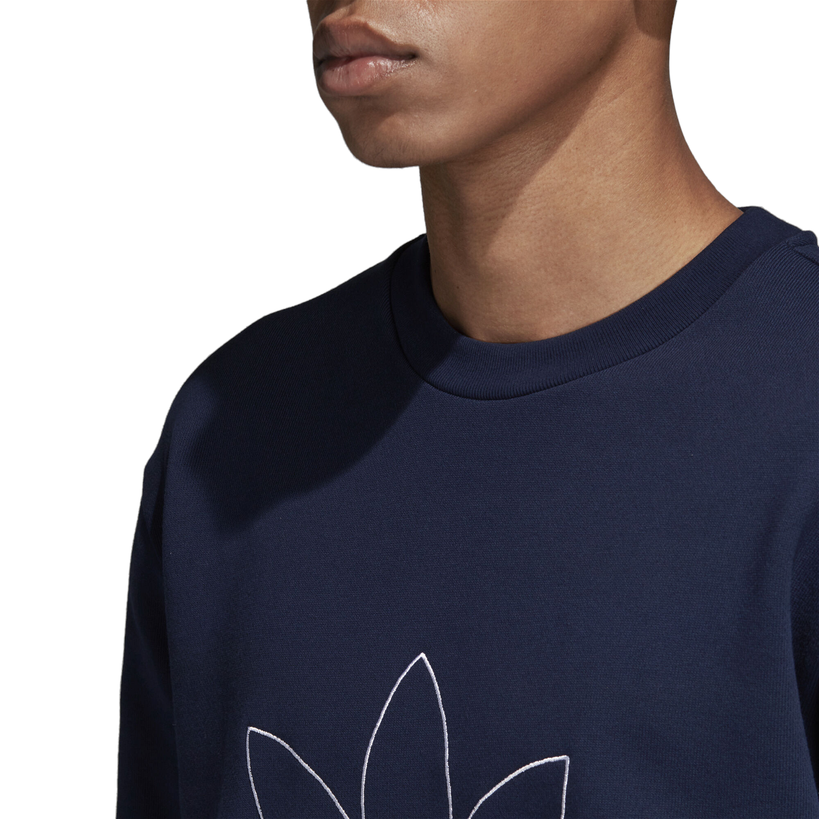 adidas Originals Outline Trefoil Crew Sweatshirt - Navy - ViaductClothing - -