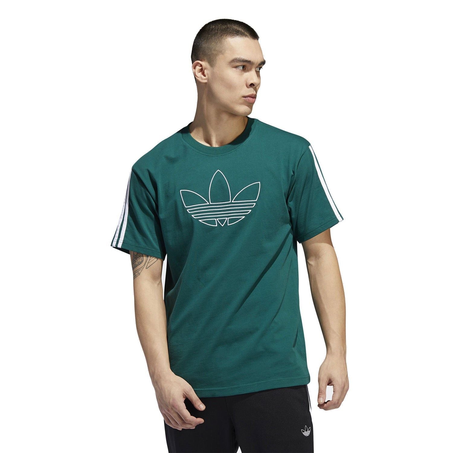 adidas Originals Outline Trefoil Tee - Green - ViaductClothing - -