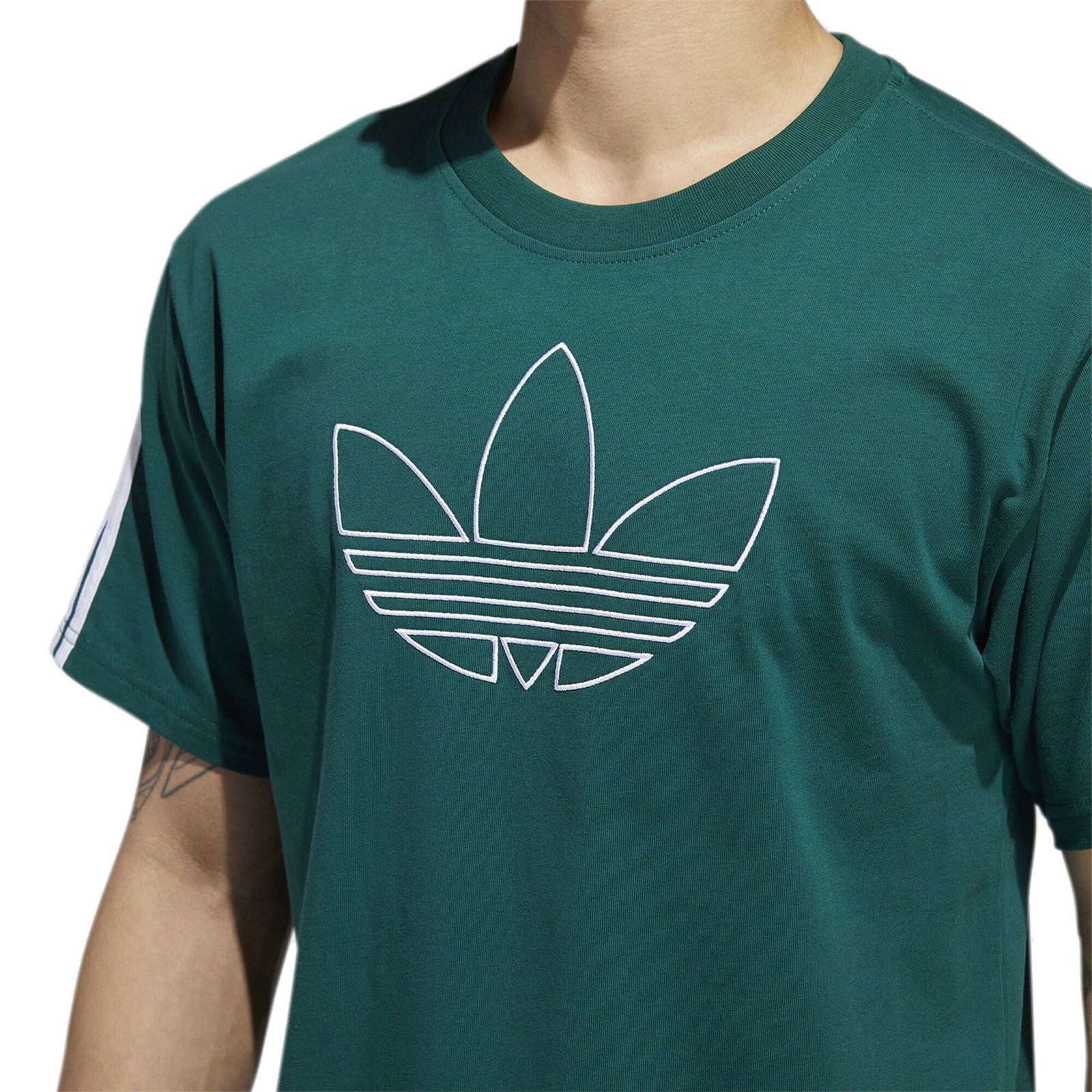 adidas Originals Outline Trefoil Tee - Green - ViaductClothing - -