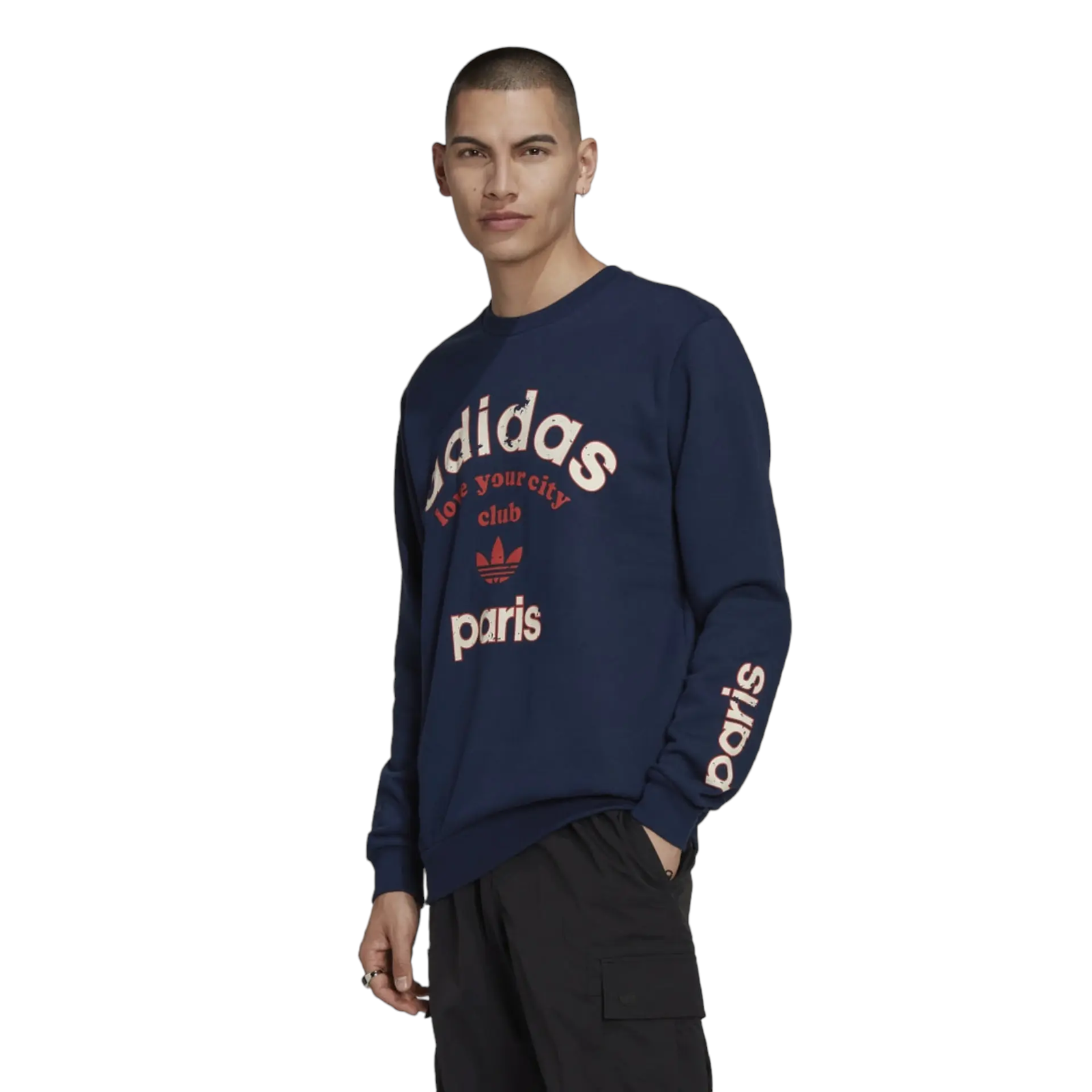 adidas Originals Paris Logo Trefoil Sweatshirt - Navy - ViaductClothing - -