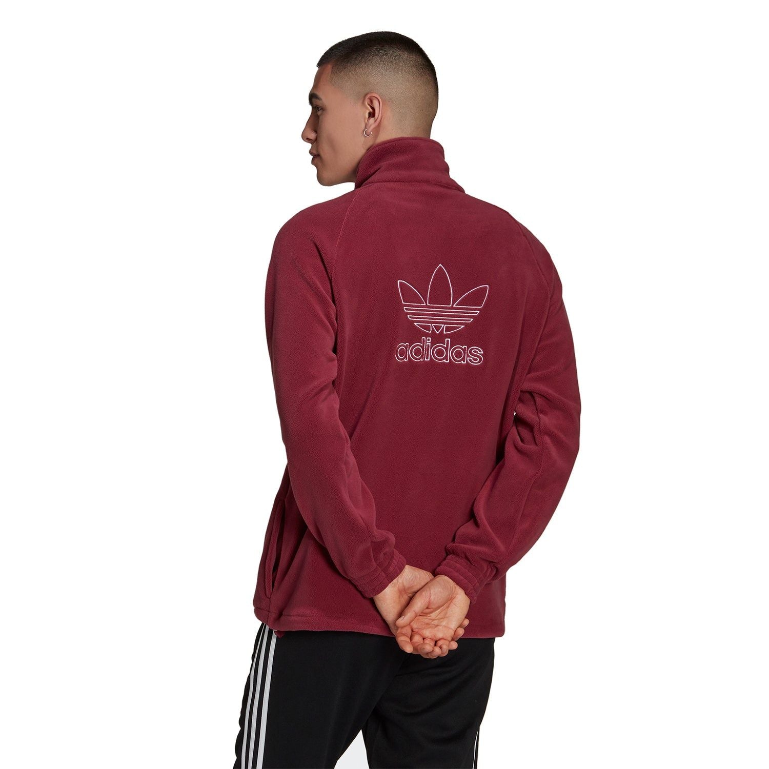 adidas Originals Polar Half Zip Sweatshirt - Burgundy - ViaductClothing - -