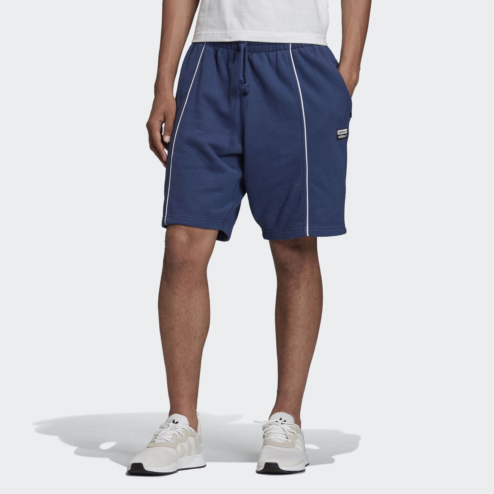 adidas Originals R.Y.V. Fleece Shorts - Navy - ViaductClothing - -