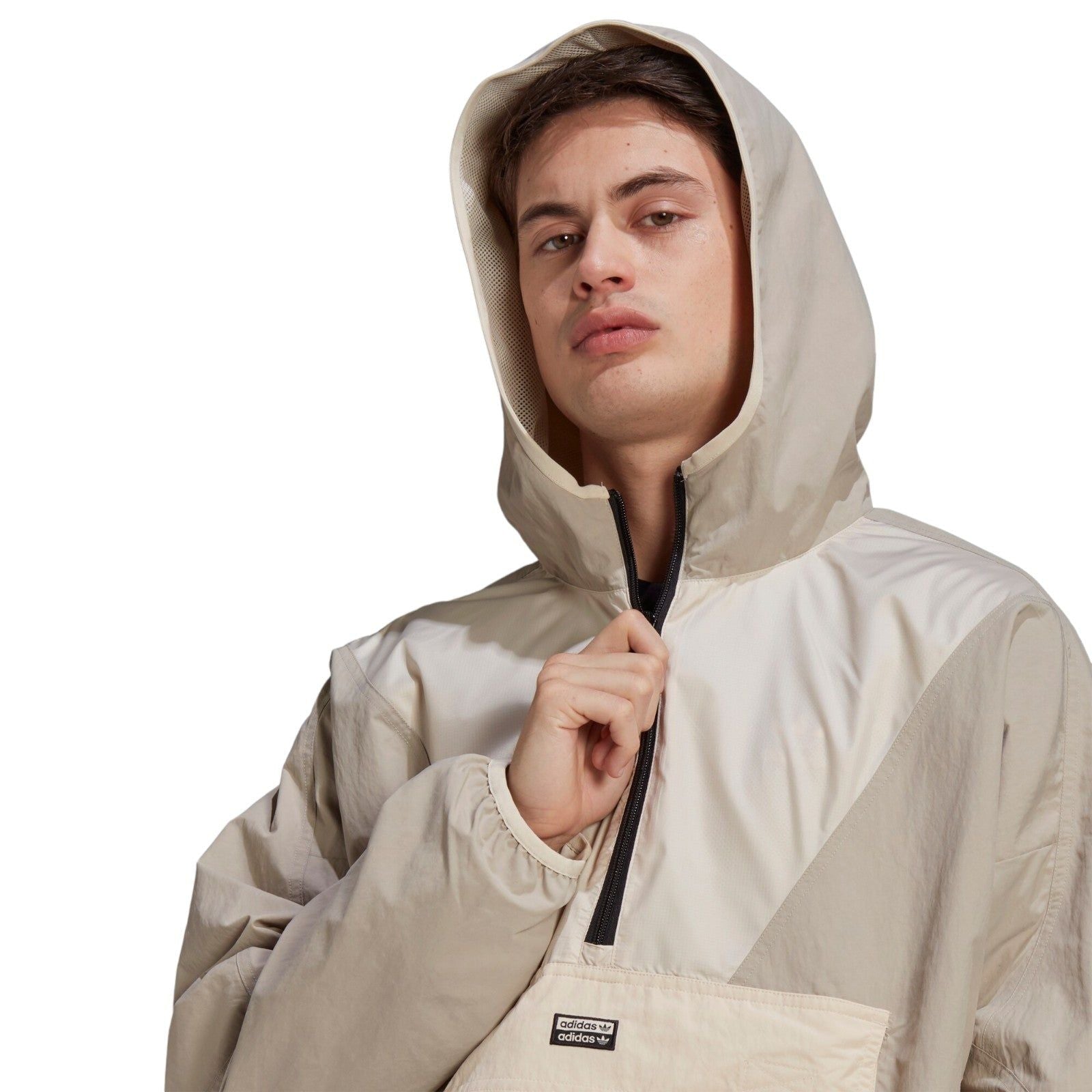 adidas Originals R.Y.V. V-Line Woven Windbreaker - Beige - ViaductClothing - -