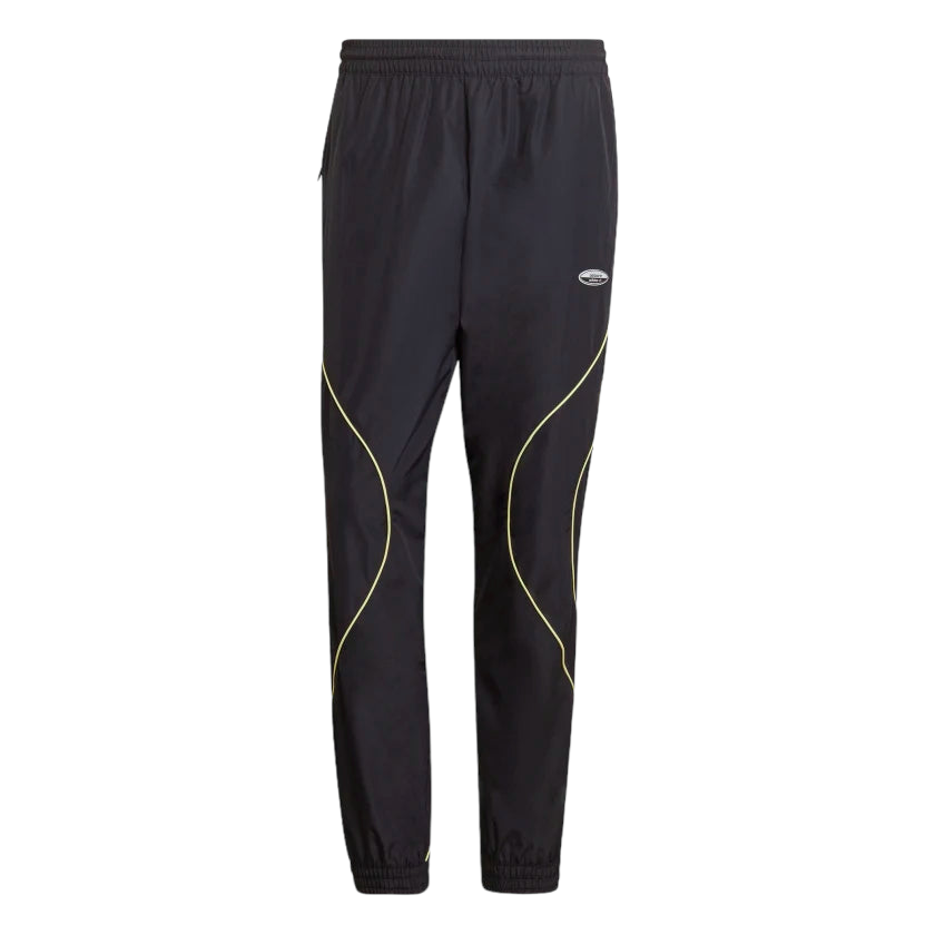 Adidas black polyester lycra trackpants on sale