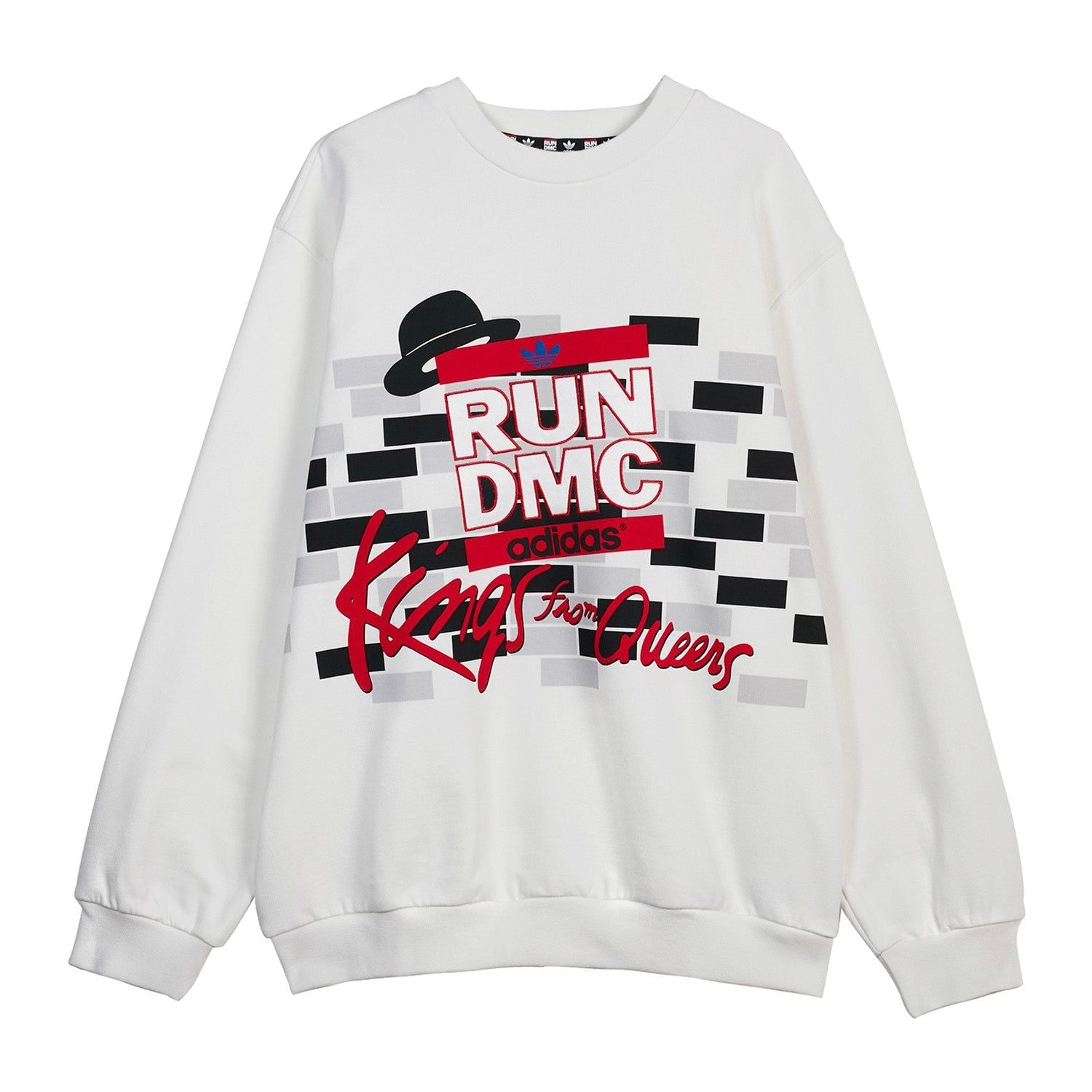 adidas Originals RUN DMC Crew Neck Sweatshirt - White - ViaductClothing - -