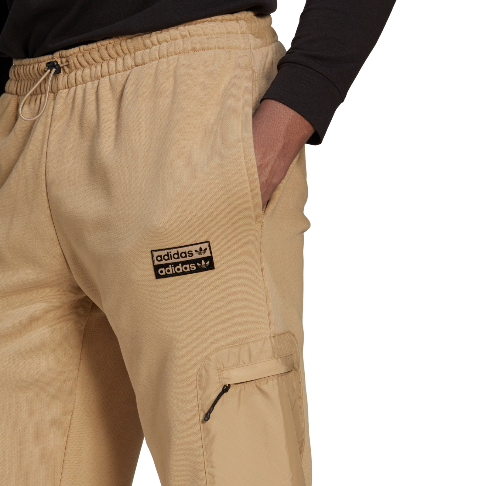 adidas Originals RYV Cuffed Cargo Sweat Pants - Beige - ViaductClothing - -