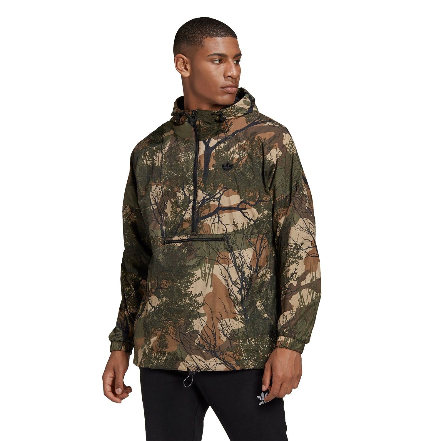adidas Originals Regen Blocked Shell Camo Windbreaker - Brown - ViaductClothing - -