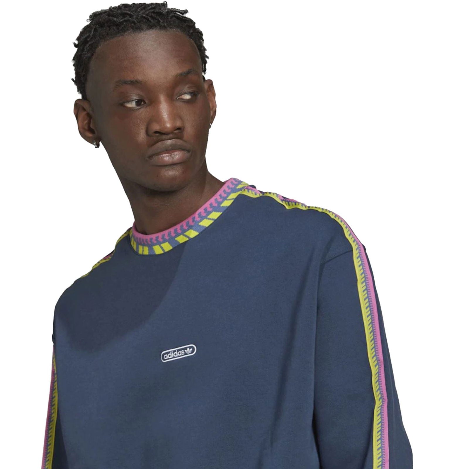 adidas Originals Rib Detail Crew Sweat Crew - Navy - ViaductClothing - -