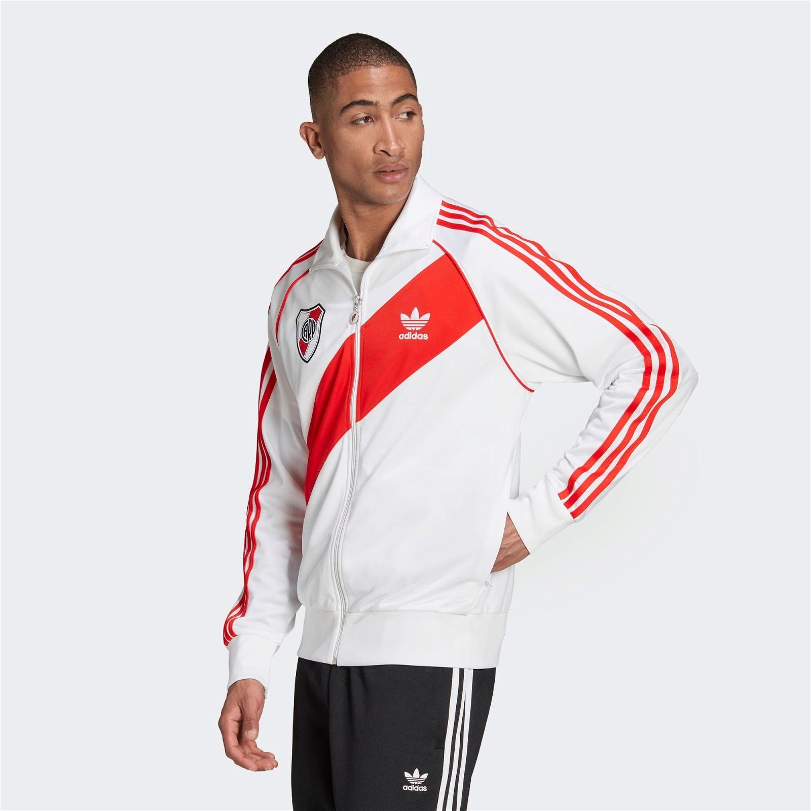 adidas Originals River Plate 85 Retro Track Top - White - ViaductClothing - -