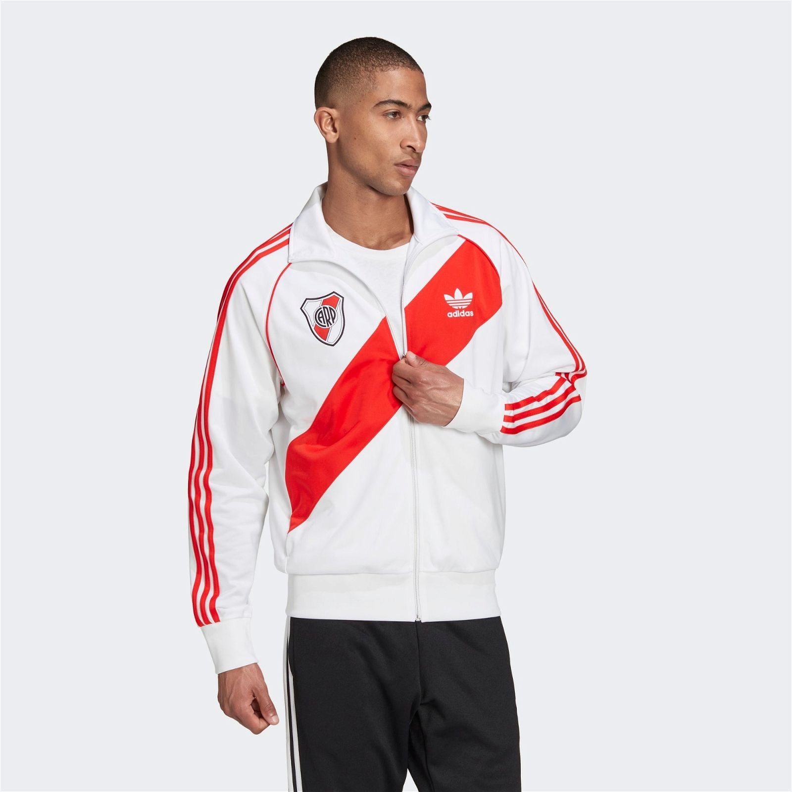 adidas Originals River Plate 85 Retro Track Top - White - ViaductClothing - -