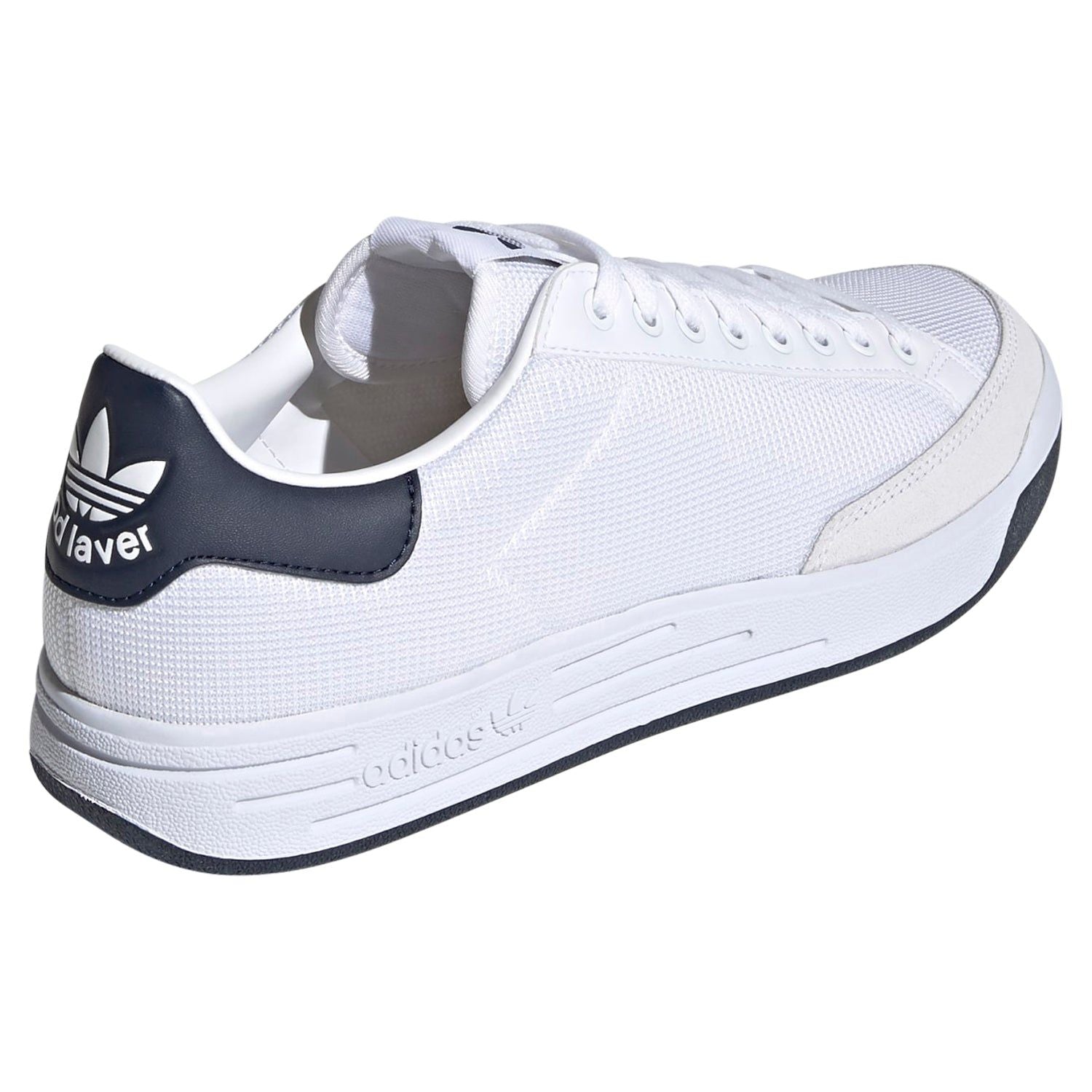 adidas Originals Rod Laver Shoes - White & Navy - ViaductClothing - -