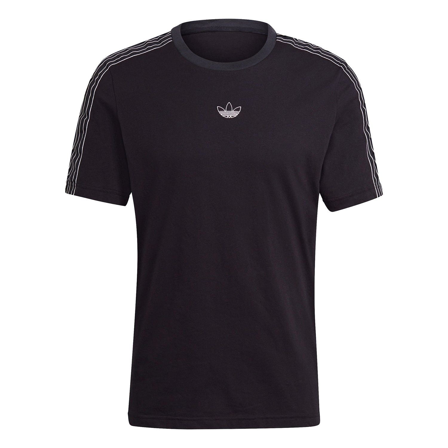 adidas Originals SPRT 3-Stripes Tee - Black - ViaductClothing - -