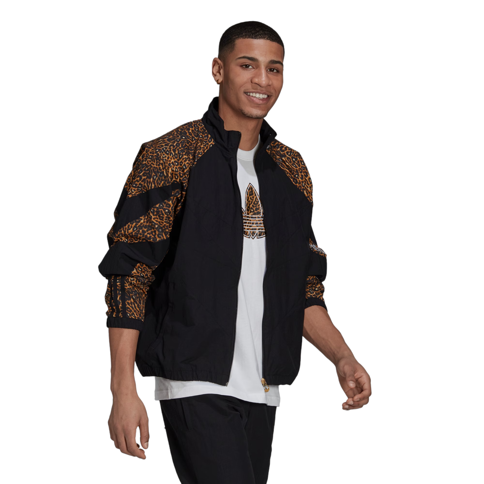 adidas Originals SPRT Animal Print Shark Woven Track Jacket - Black - ViaductClothing - -